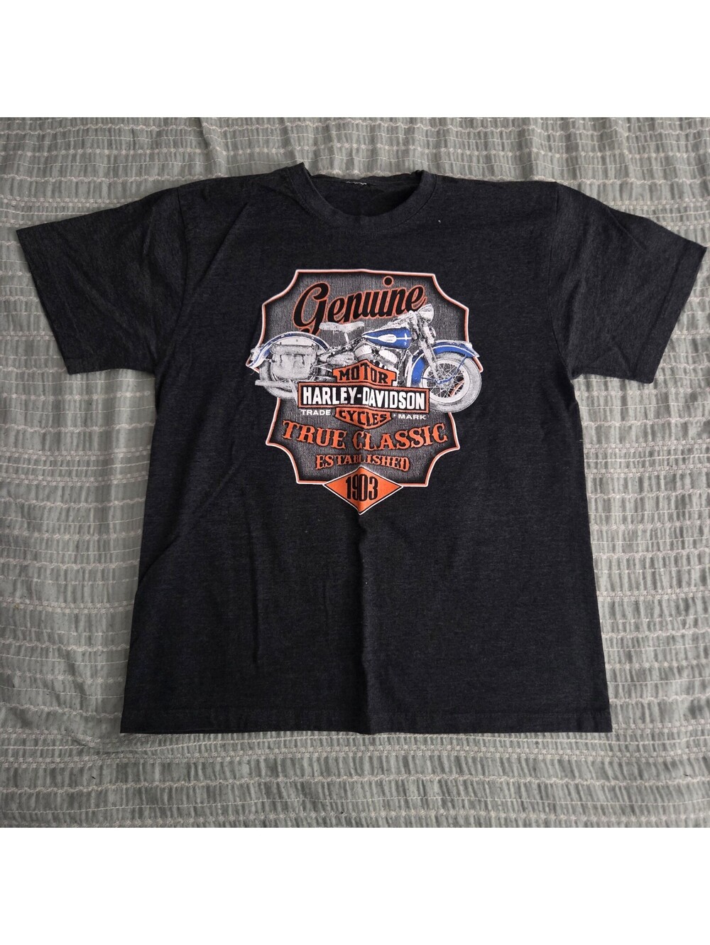 Harley-Davidson dark gray motorcycle graphic T-shirt